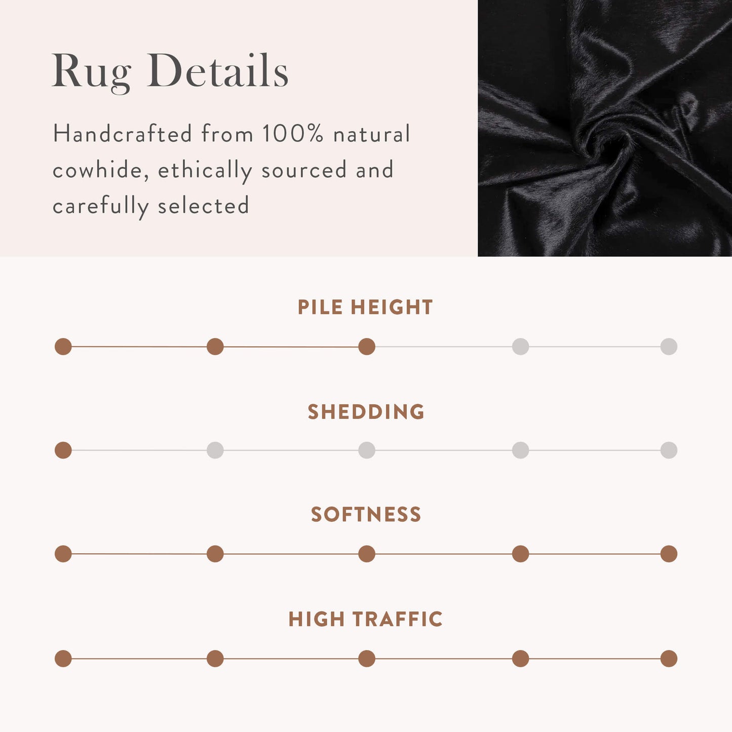 Black Brazilian Cowhide Rug: XXL