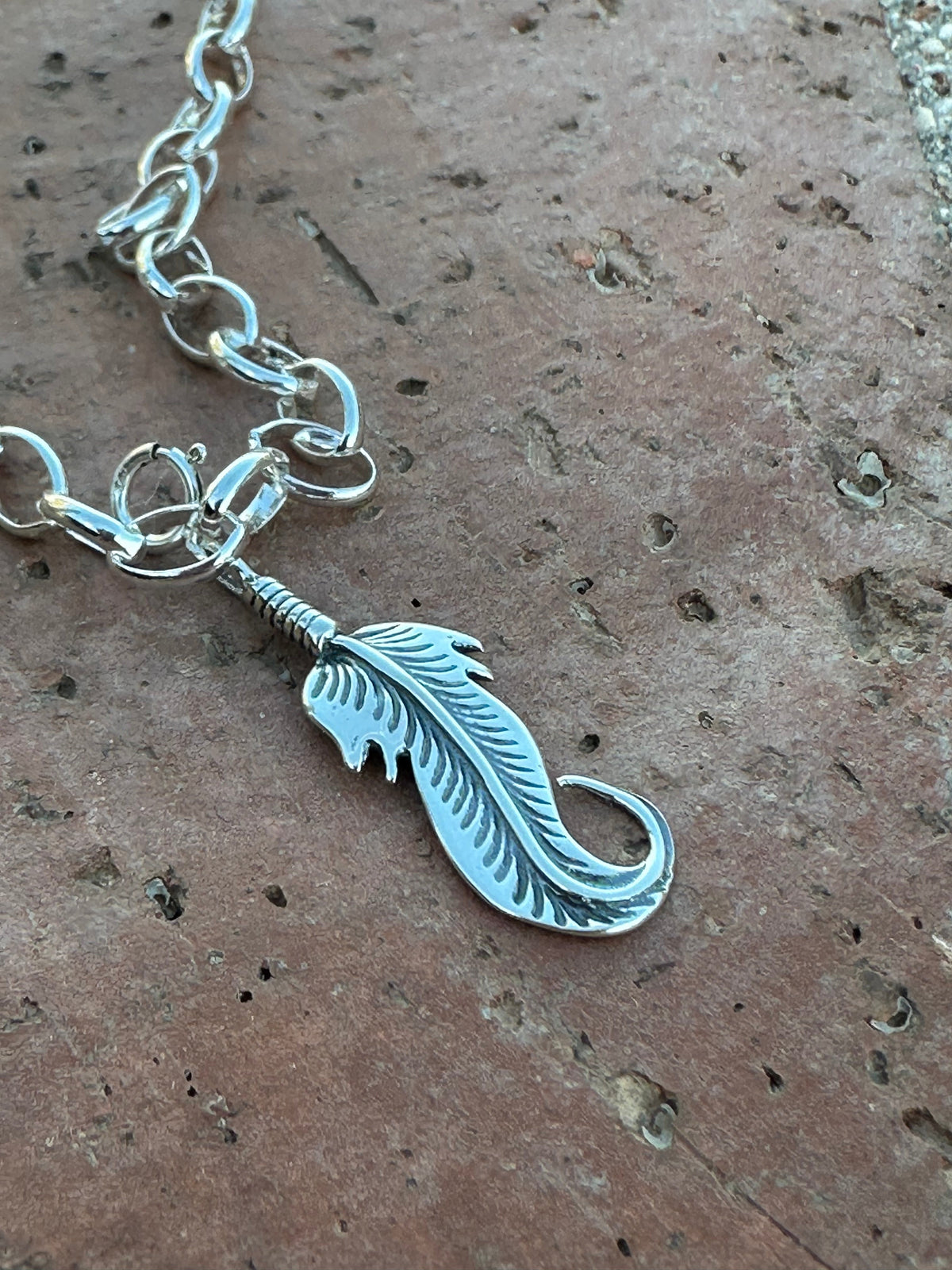 Handcrafted Sterling Silver Feather Charm