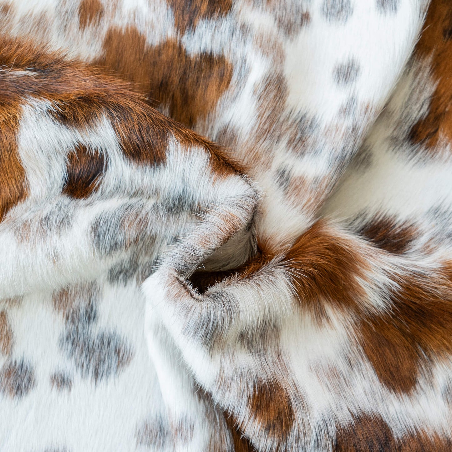 White Tricolor Cowhide Rug