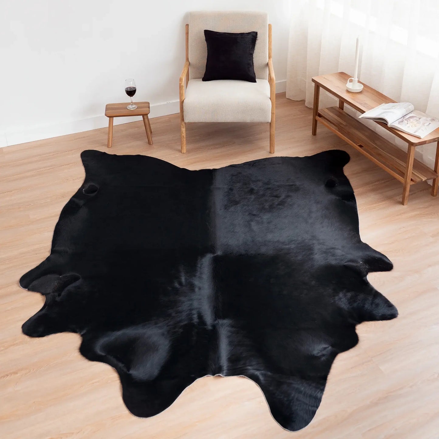 Black Natural Cowhide Rug