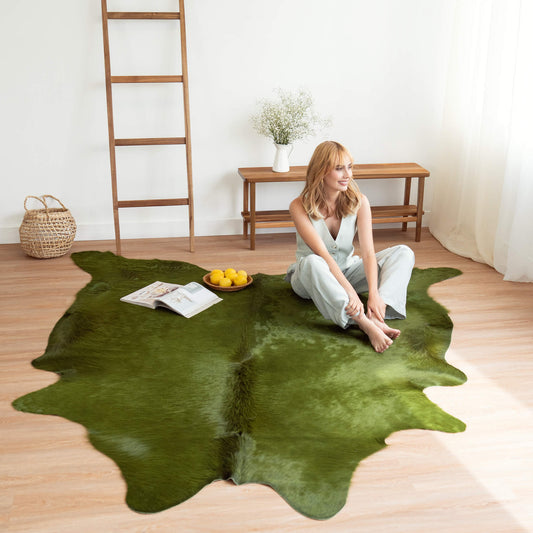 Green Dyed Cowhide Rug