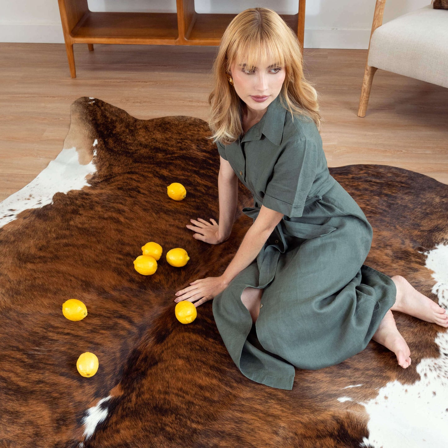 Brindle White Belly Cowhide Rug