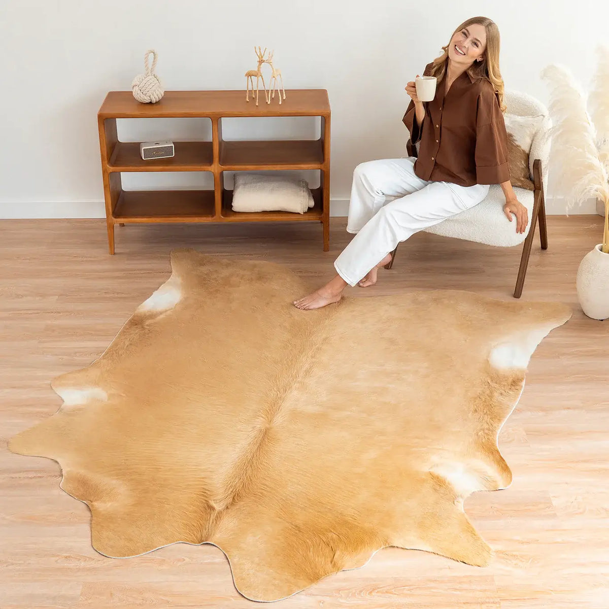 Beige Cowhide Rug