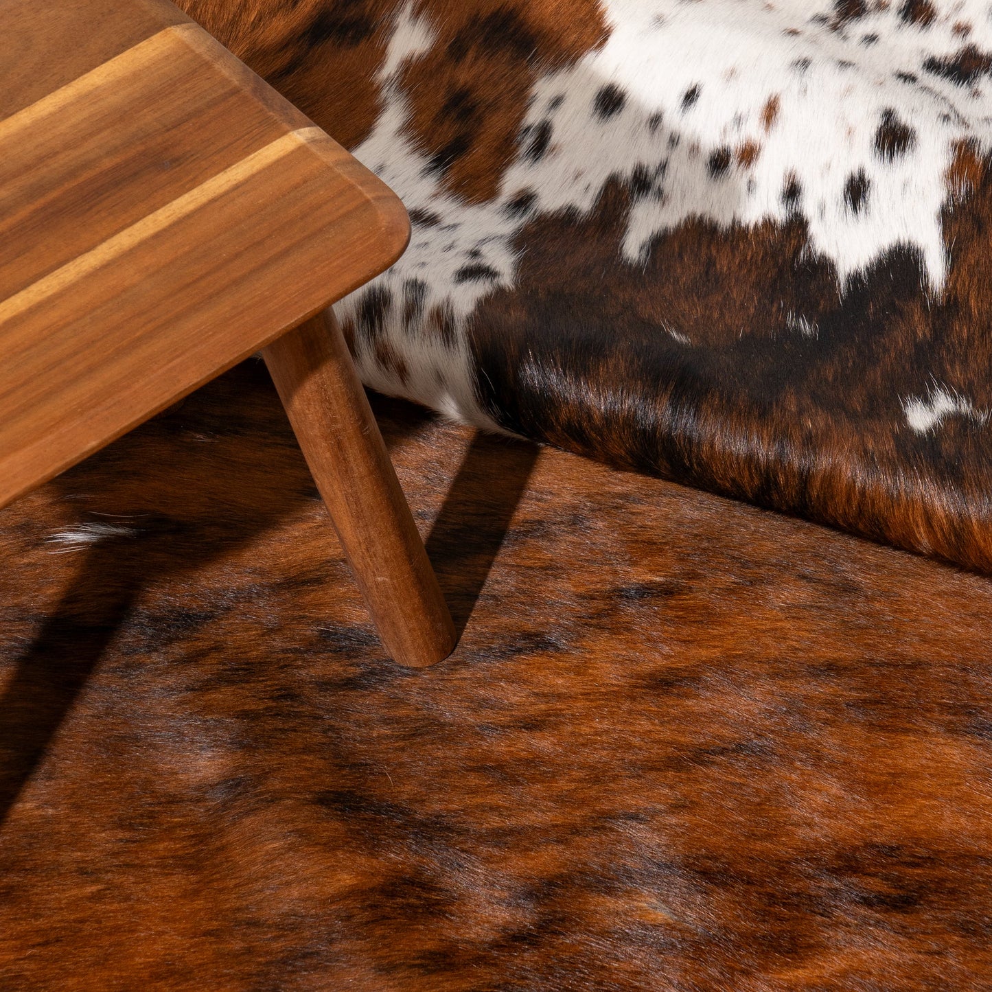 Cowhide Rug Tricolor Brindle Mix