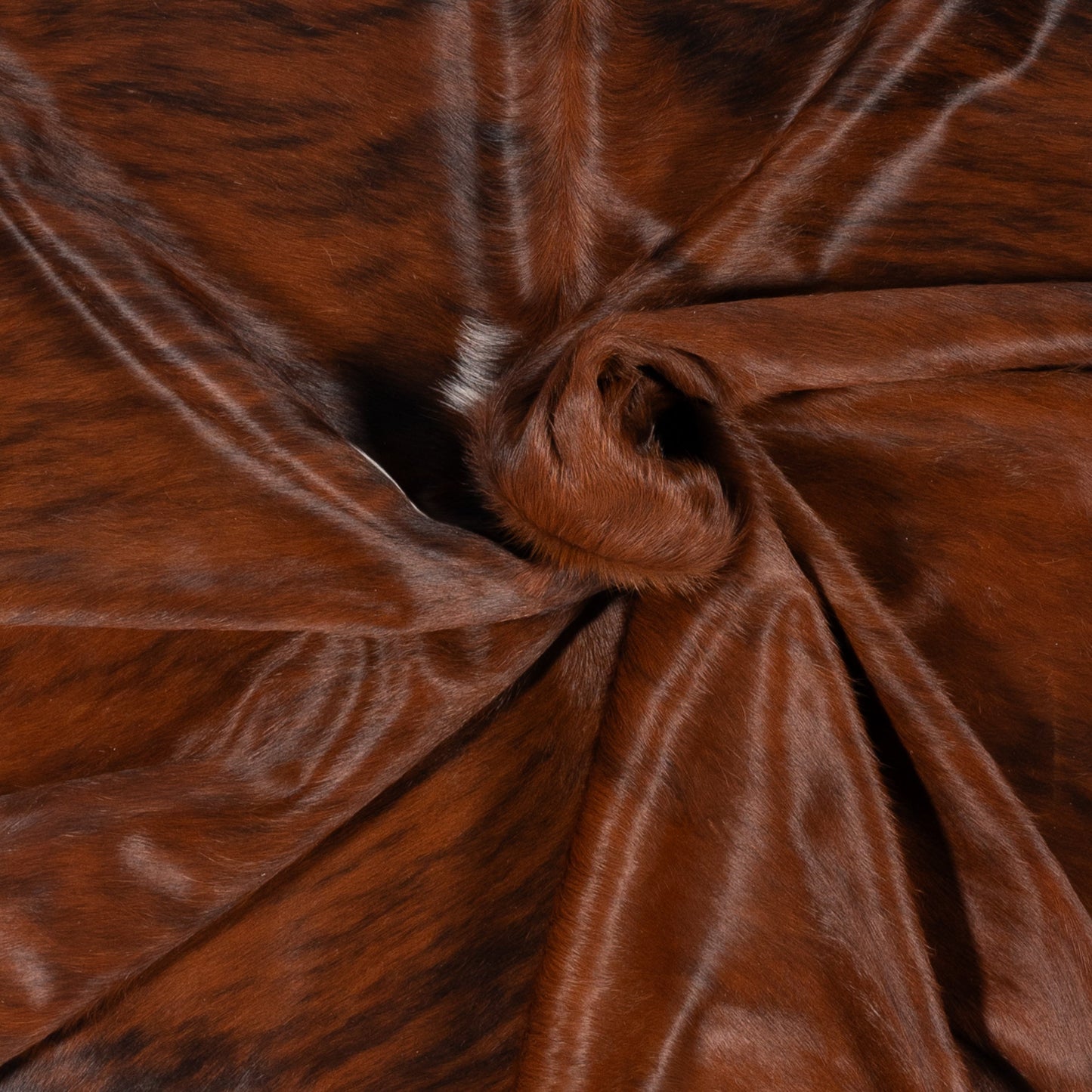 Brazilian Brindle White Belly Cowhide Rug Size 7'4" L x 6'10" W 8909