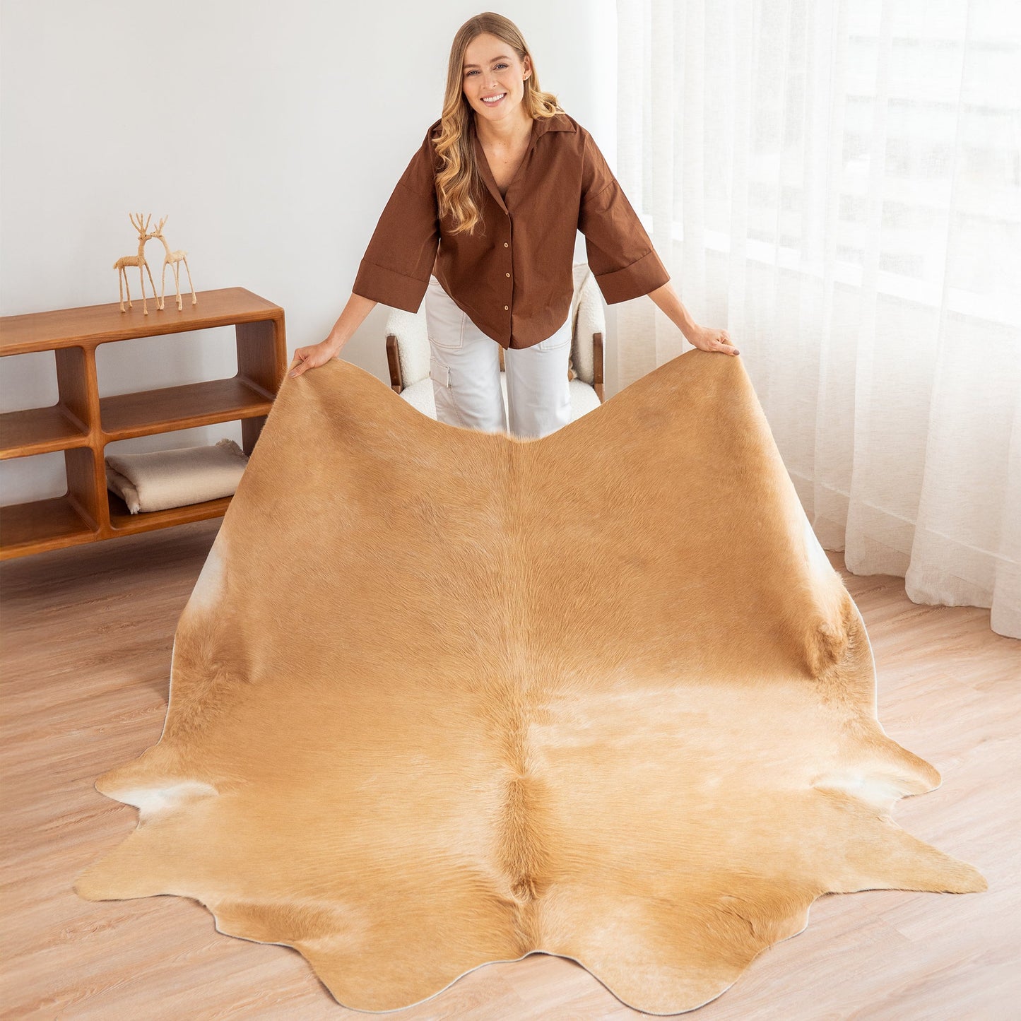 Beige Cowhide Rug