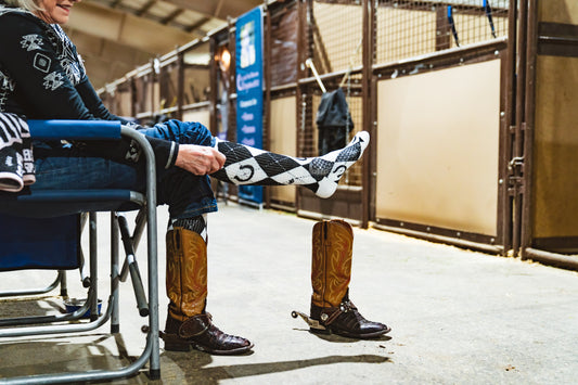 Lucky Argyle Blk/White Performance Boot Socks