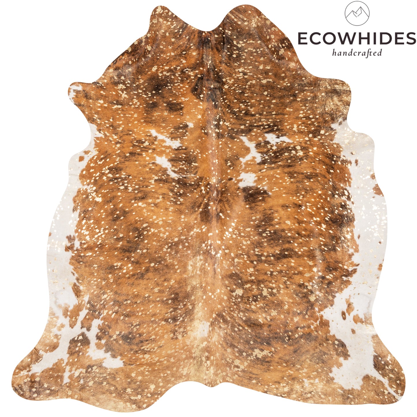 Brazilian Gold Metallic Cowhide Rug Size 6'10" L x 6'6" W 9040