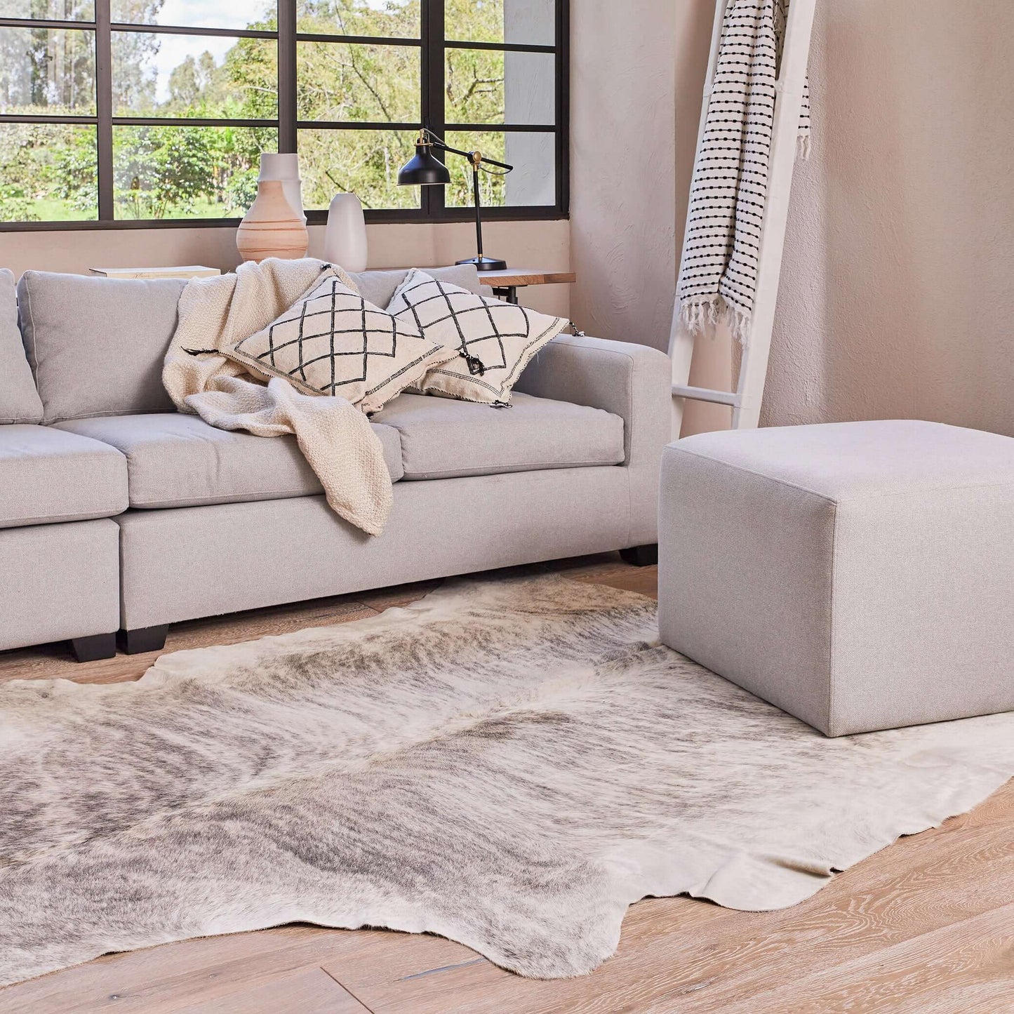 Grey Brindle Cowhide Rug