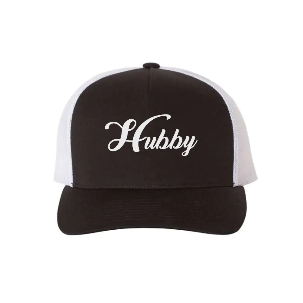 Embroidered Hubby Trucker Hat – Classic Mesh Cap for Wedding or Anniversary