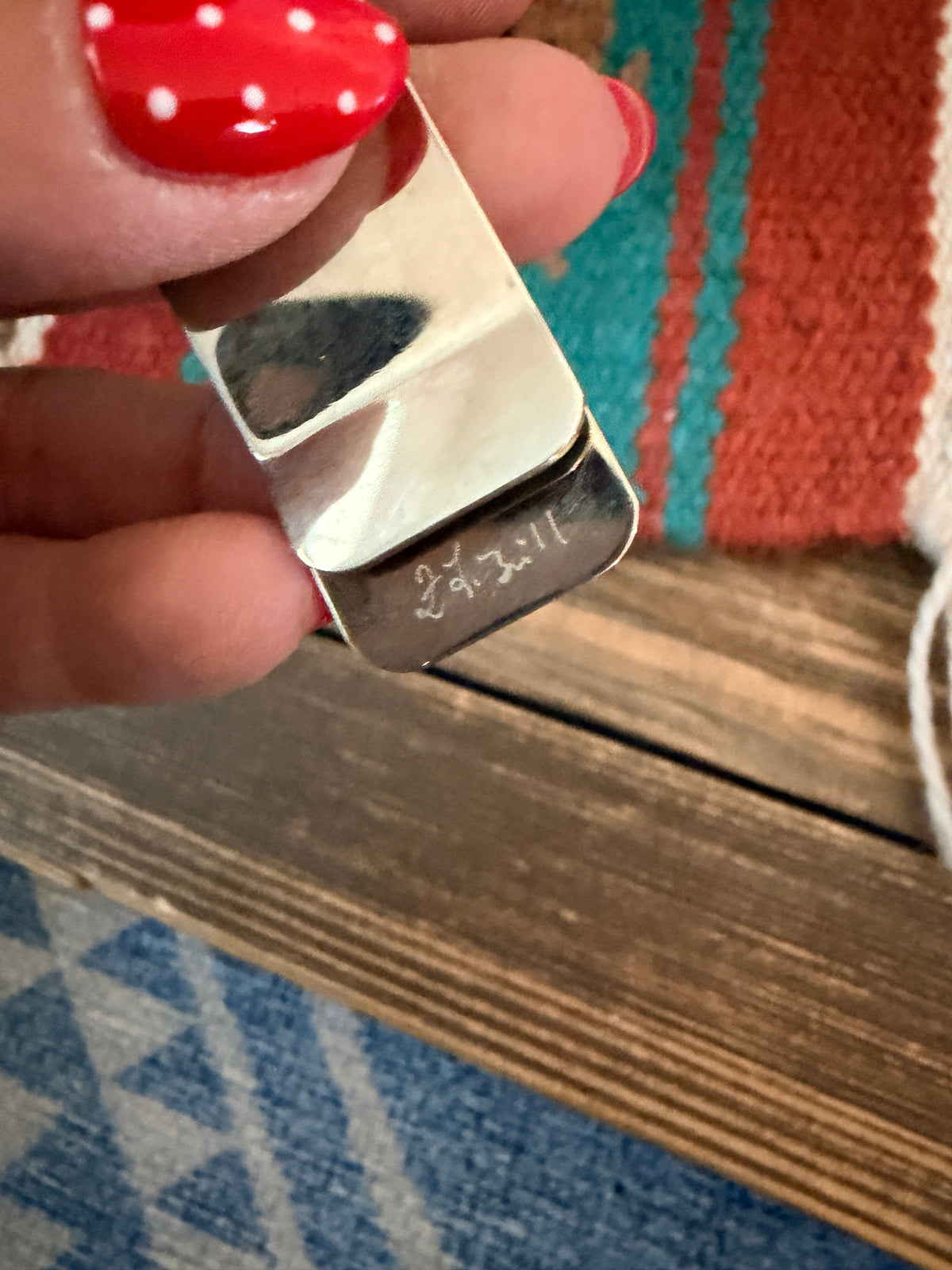 Handcrafted Multi Stone & Sterling Silver Inlay Money Clip
