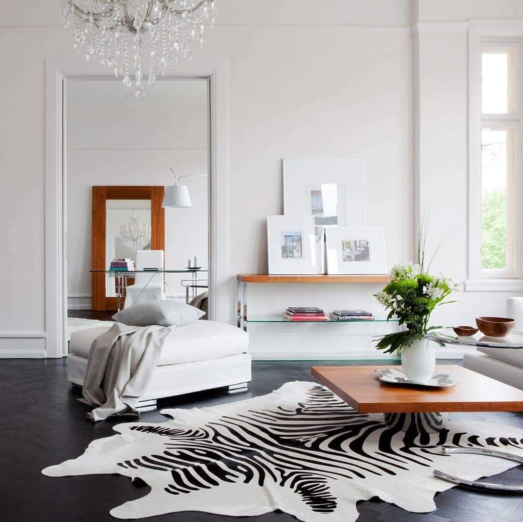 Zebra Cowhide Rug