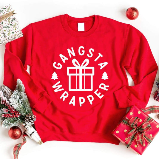 Gangsta Wrapper Christmas Red Sweatshirt