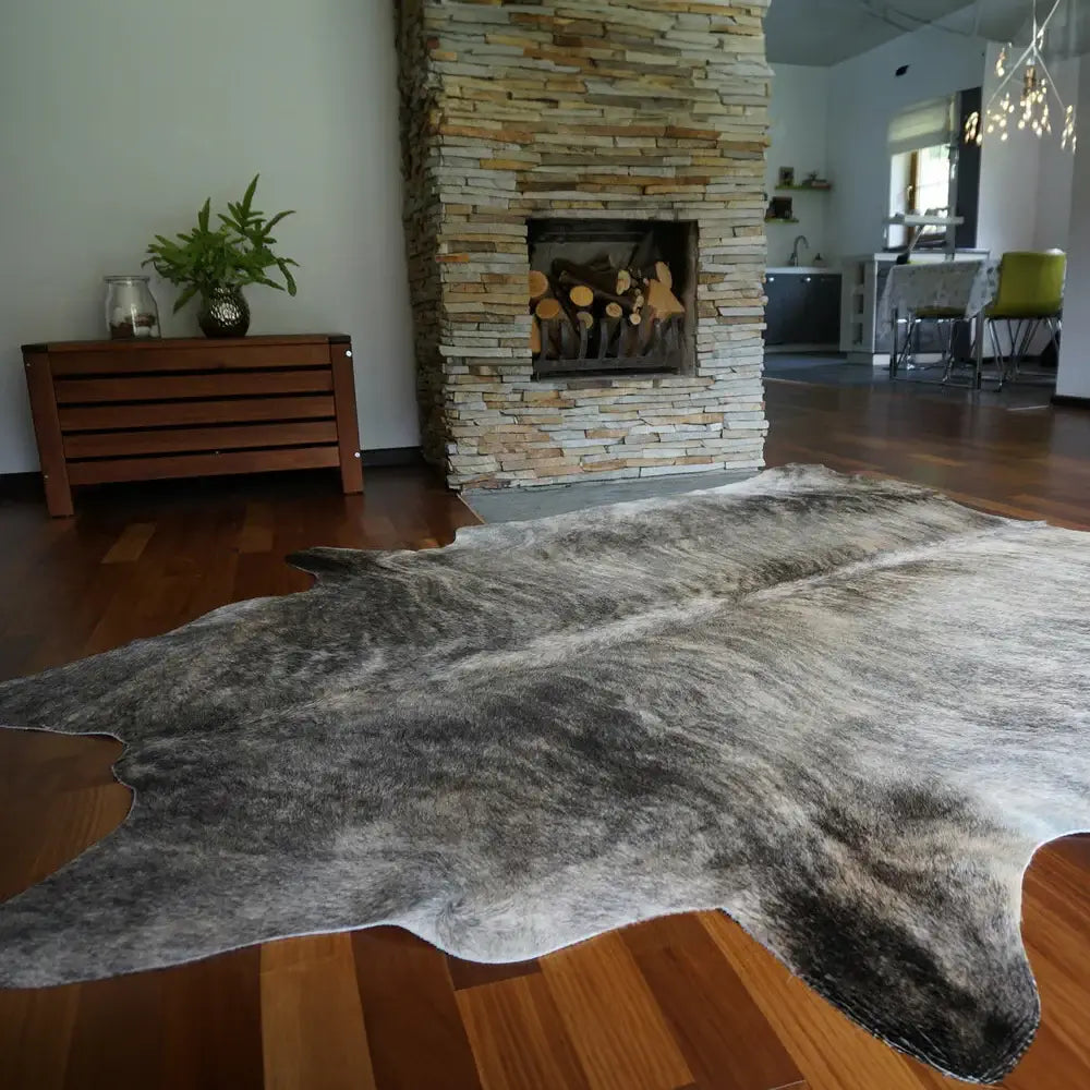 Grey Brindle Cowhide Rug