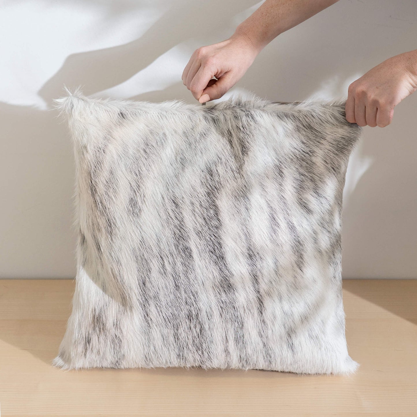 Light Brindle Cowhide Pillow
