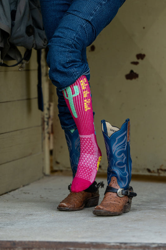 Take the Risk Hot Pink Performance Socks