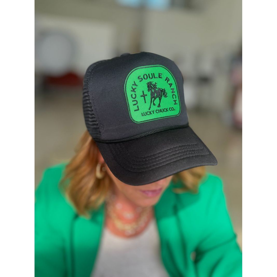 Lucky Soule Ranch Black Trucker Hat