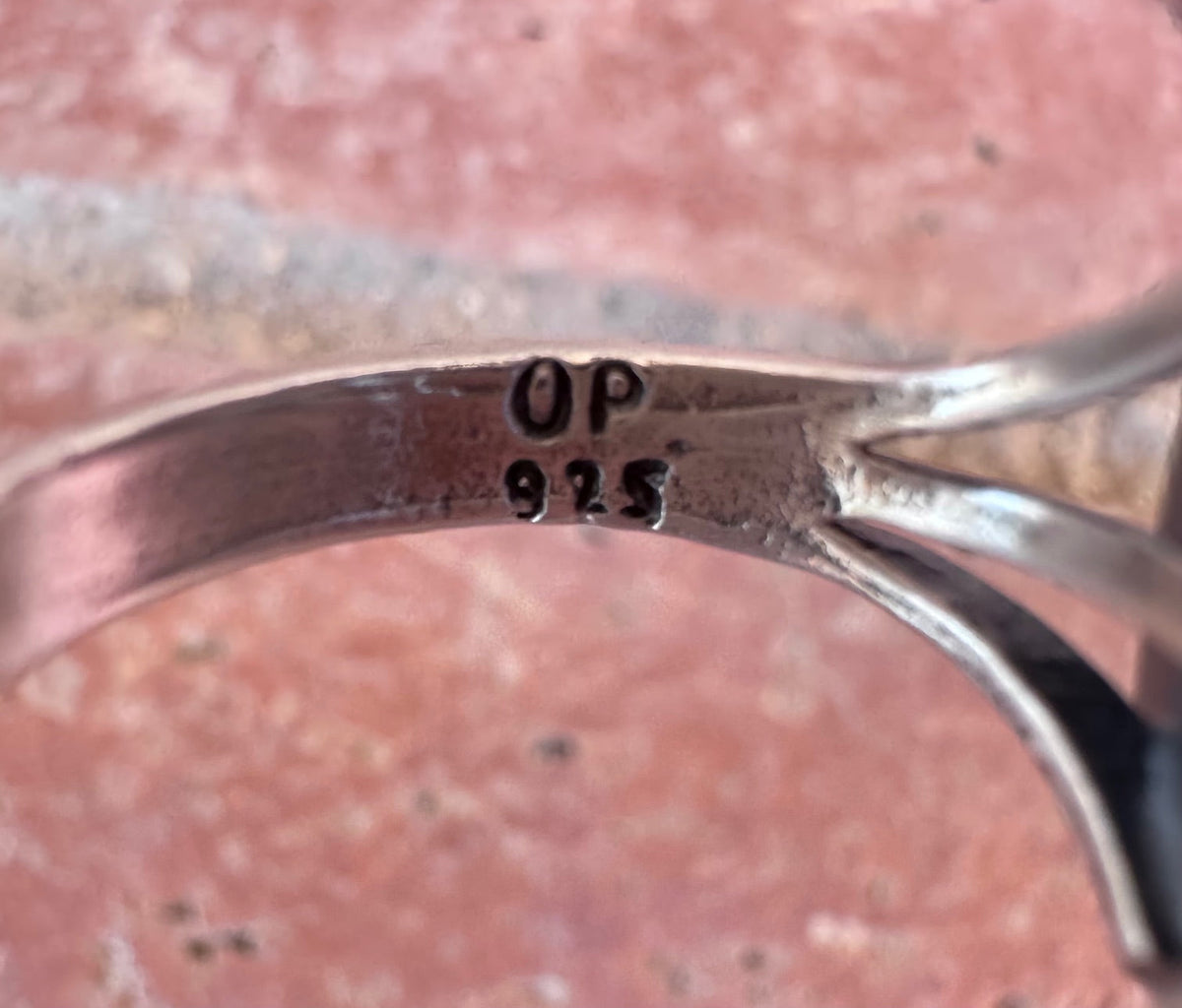 Handcrafted Pink Conch Sterling Silver Horseshoe Ring
