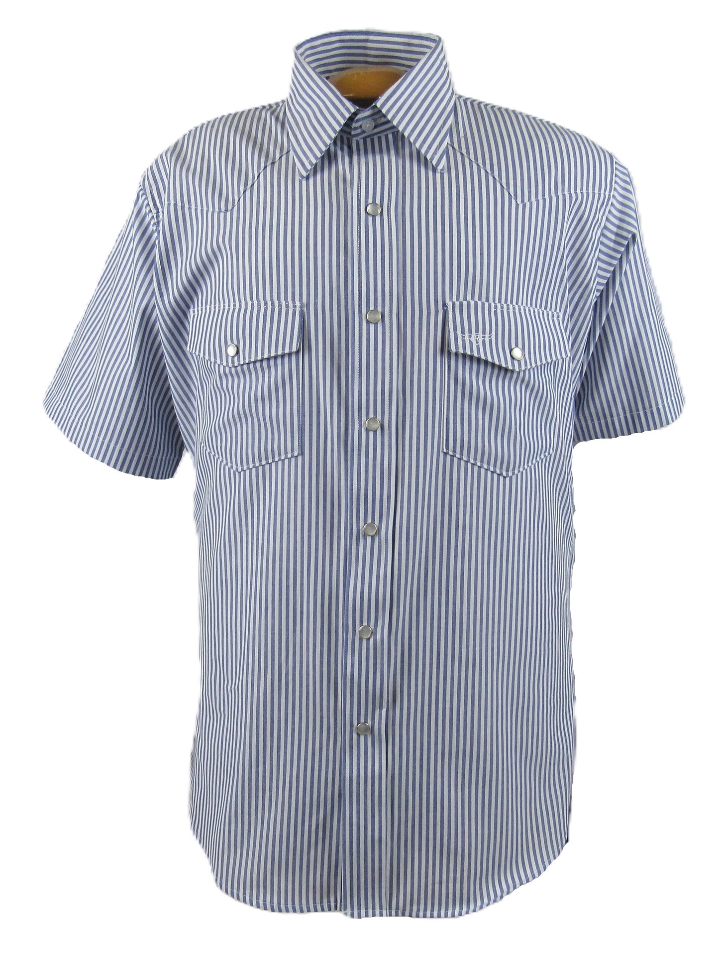 Flying R Ranchwear - Regency Stripe - Blue/White - Short Sleeve - Classic Fit