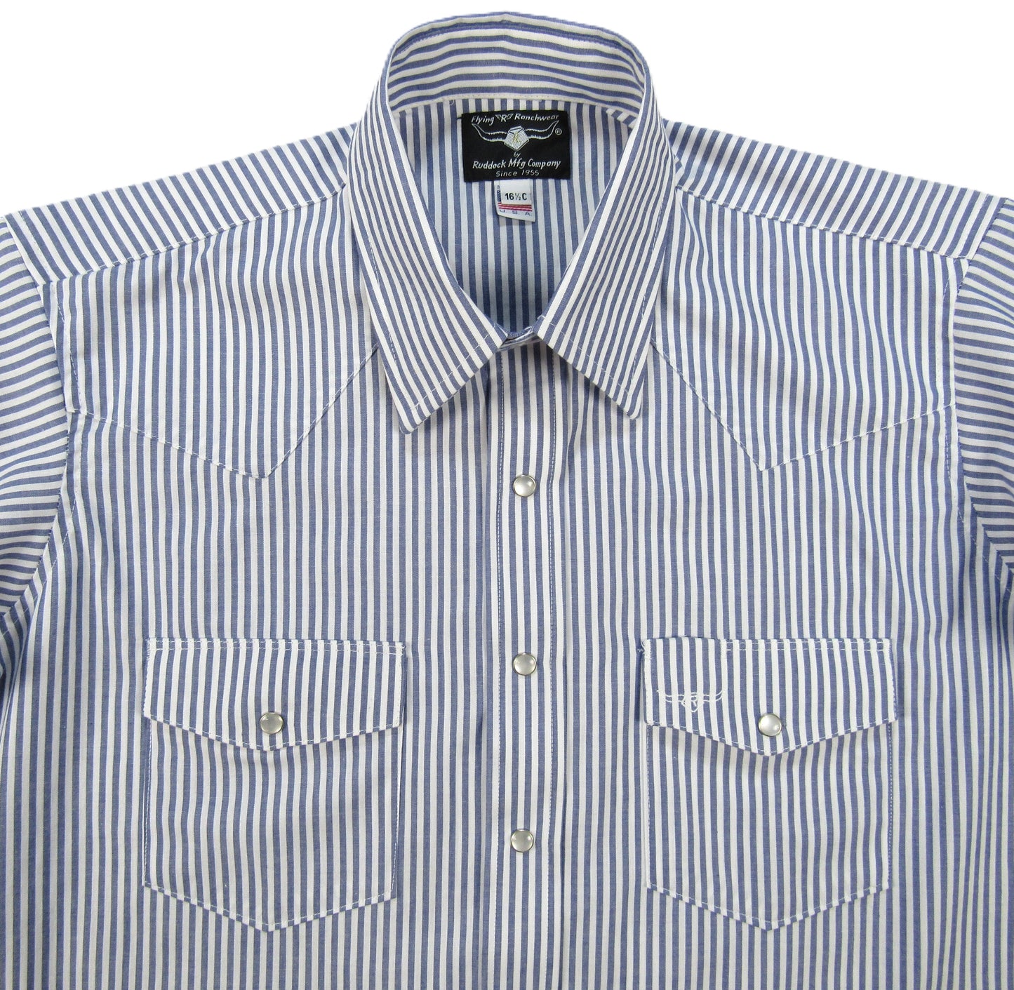 Flying R Ranchwear - Regency Stripe - Blue/White - Short Sleeve - Classic Fit