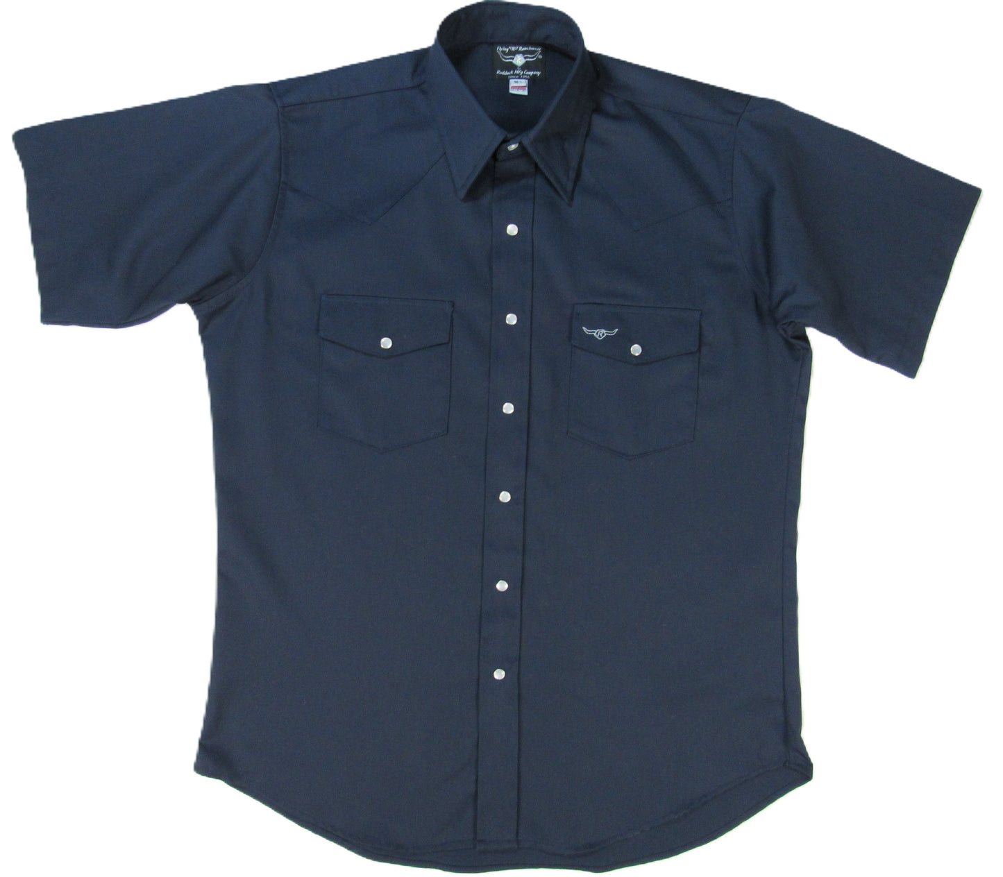 Flying R Ranchwear - Western Classic Solids - Navy Twill - Short Sleeve - Classic Fit