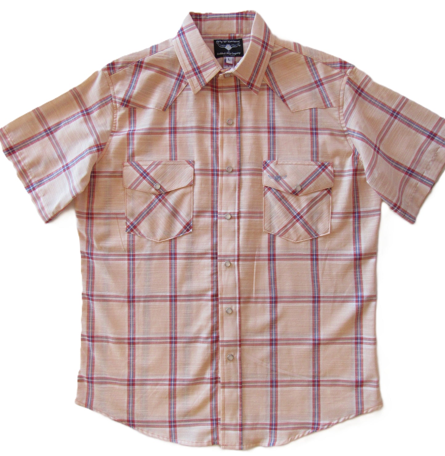 Flying R Ranchwear - Feather Plaids - Pale Orange - Short Sleeve - NEW FIT