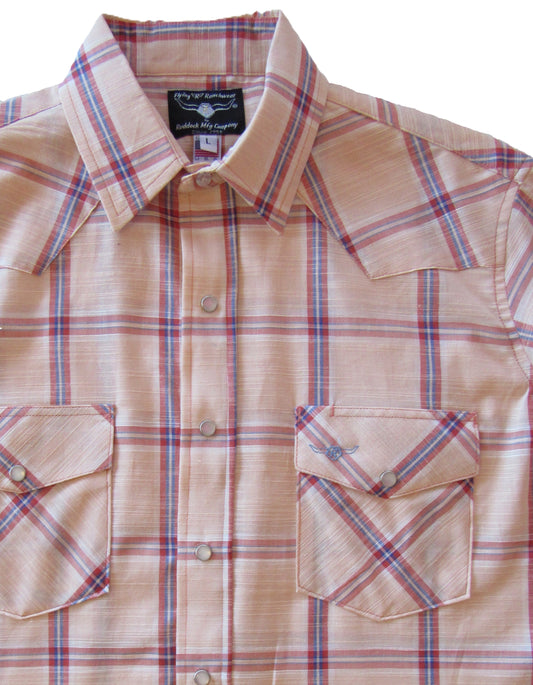 Flying R Ranchwear - Feather Plaids - Pale Orange - Short Sleeve - NEW FIT