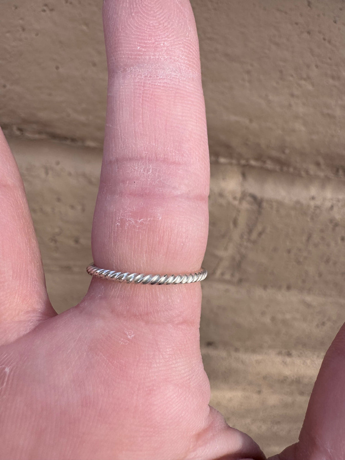 Handcrafted Queen Pink Conch & Sterling Silver Twisted Band Ring