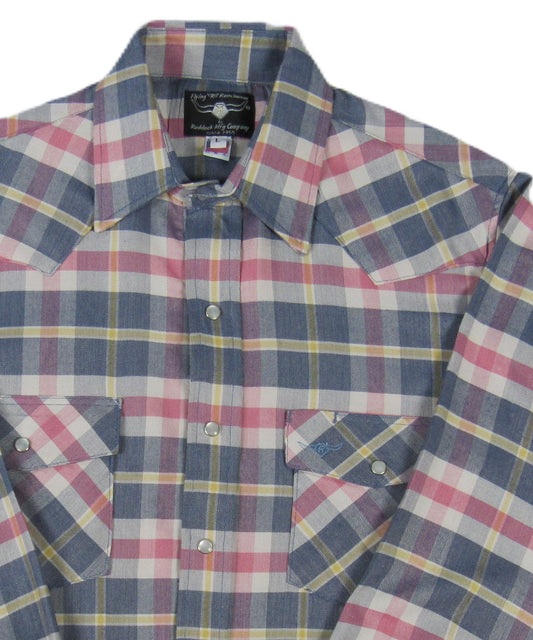 Flying R Ranchwear - Primo Plaids - Denim Blue - Long Sleeve - NEW FIT
