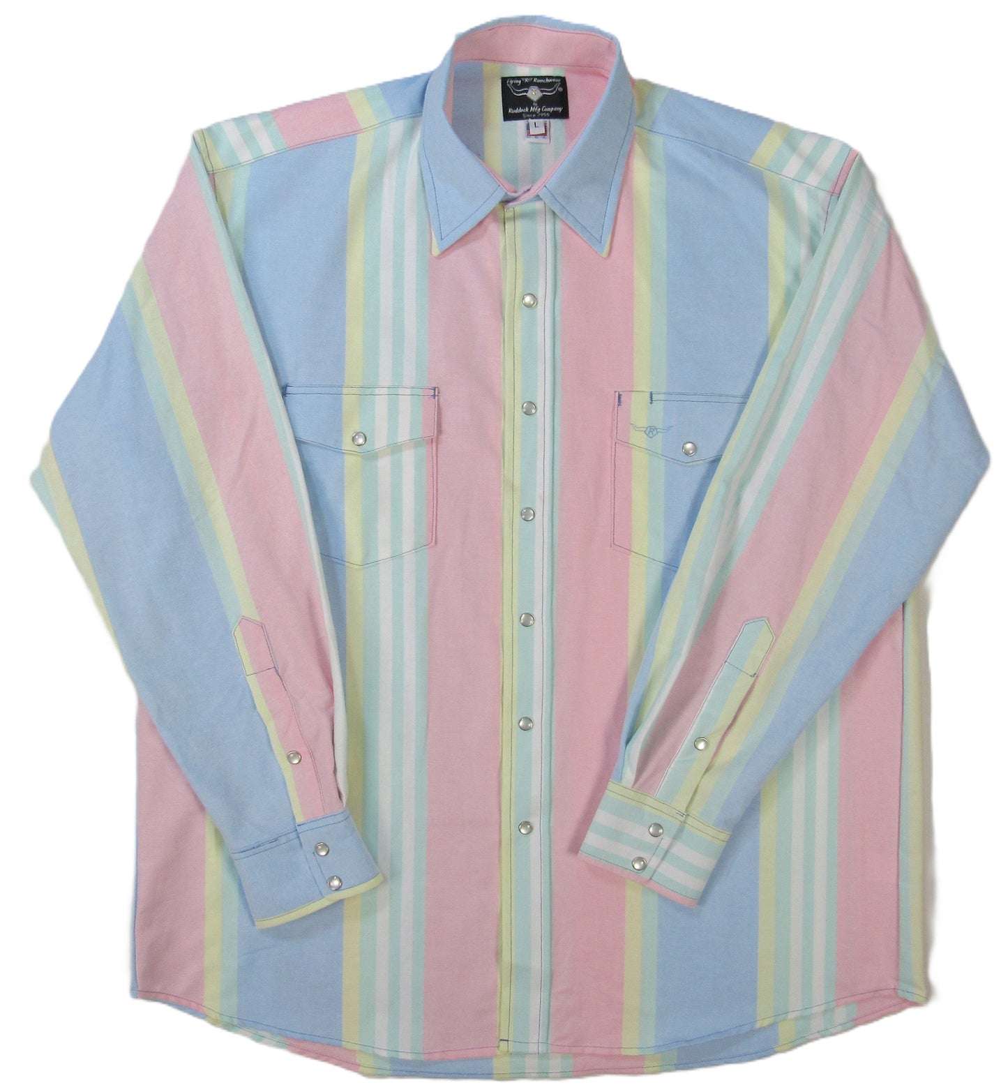 Flying R Ranchwear - Retro Awning Stripe - Long Sleeve - Snaps - Oversized Fit
