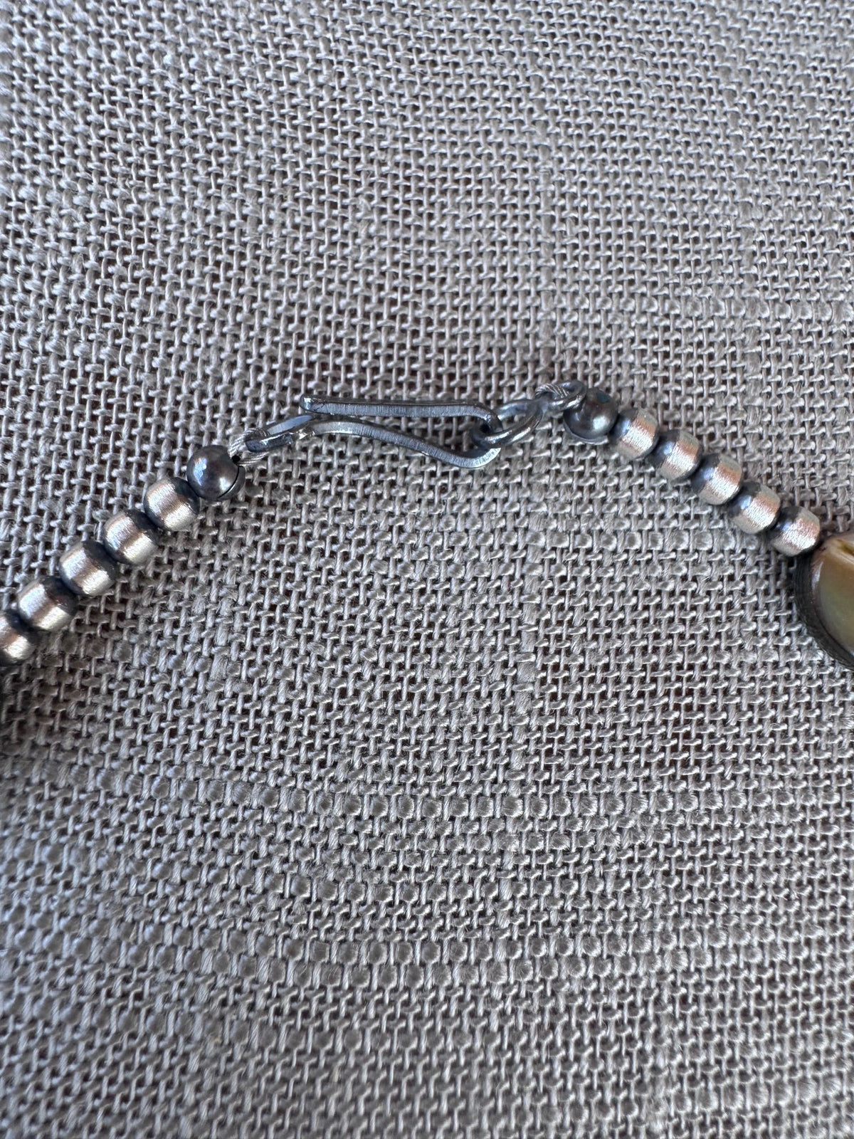 Handcrafted Abalone & Sterling Silver Pearl 3mm Beaded Necklace