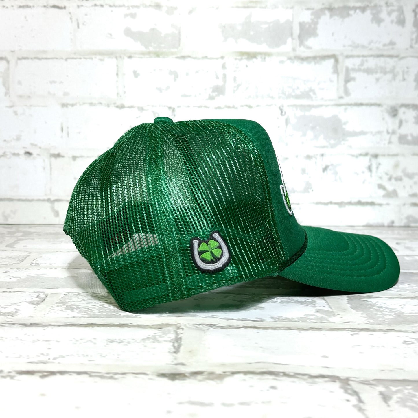 One Lucky Cowgirl Kelly Green Patch Trucker Hat
