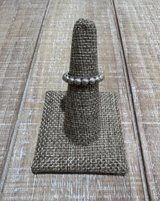 Beautiful Handmade 4mm  Brushed Sterling Silver Adjustable Ring
