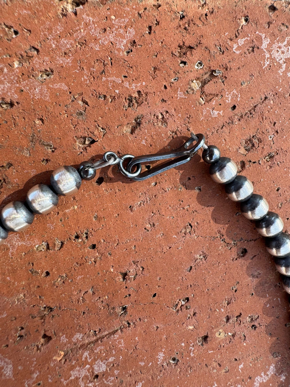 Handcrafted Kingman Turquoise & Sterling Silver 5-14mm Beaded Necklace
