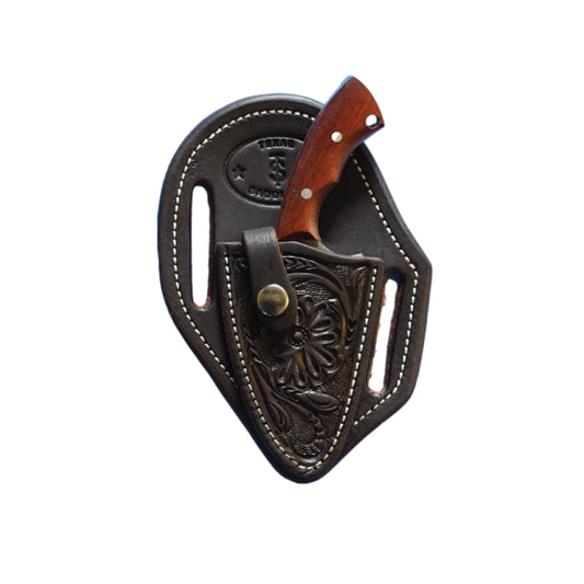 Chocolate Floral Knife Sheath with Knife