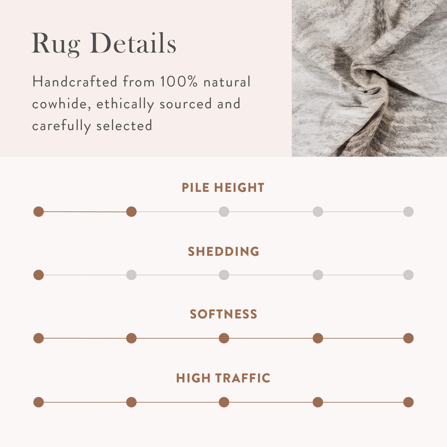 Grey Brindle Cowhide Rug