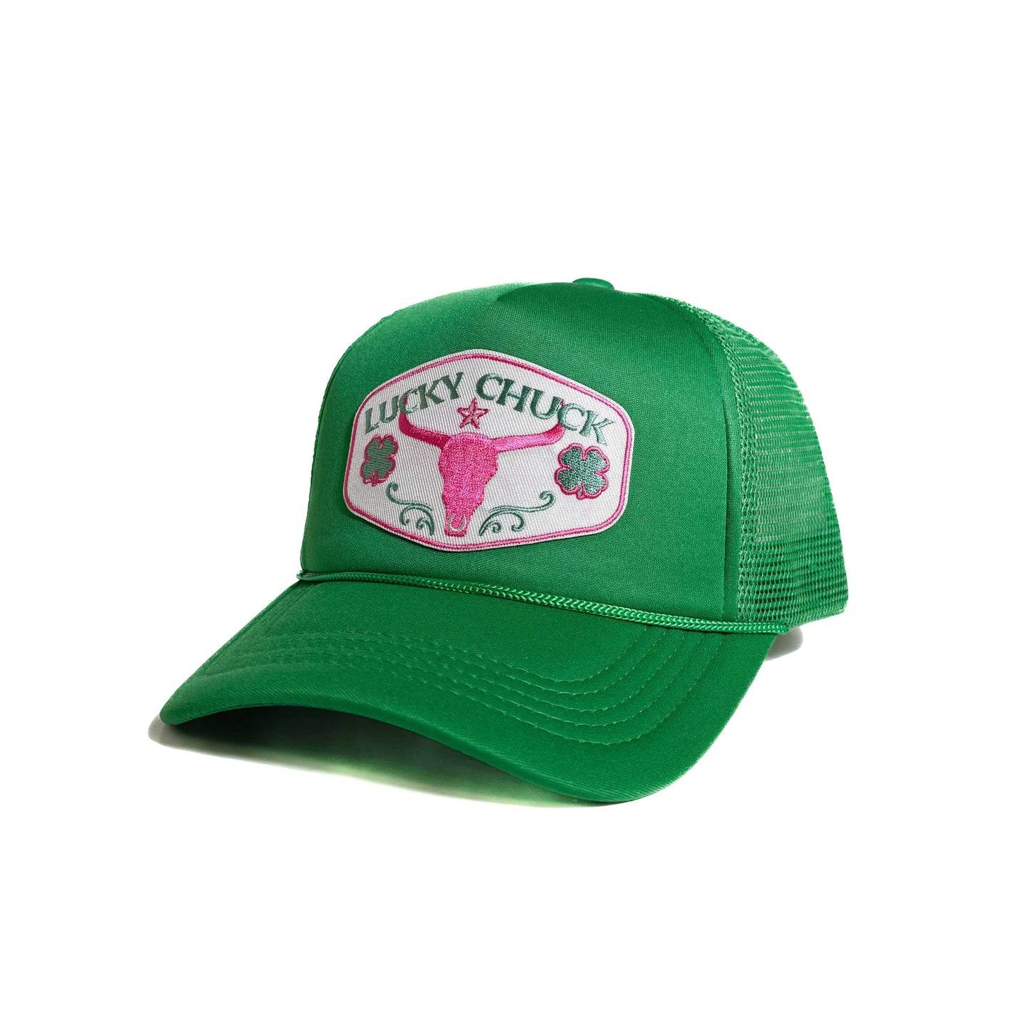 Lucky SteerHead & Clover Patch Green Trucker Hat