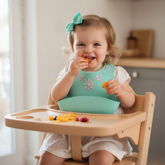 PINK CLUSTER WITH TURQUOISE BIB - PRECIOUS TURQUOISE BIBS