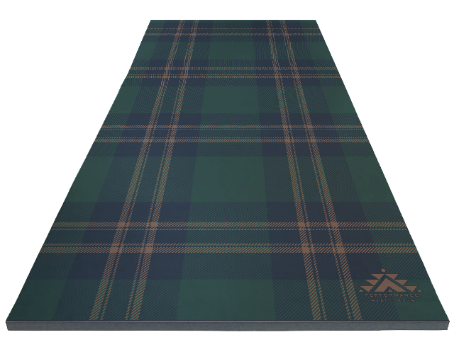 Portable Stall Mat Hunter Green Plaid Design 5x10