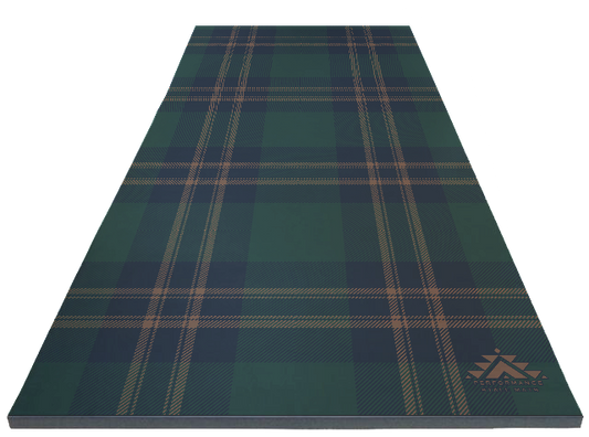 Portable Stall Mat Hunter Green Plaid Design 5x10