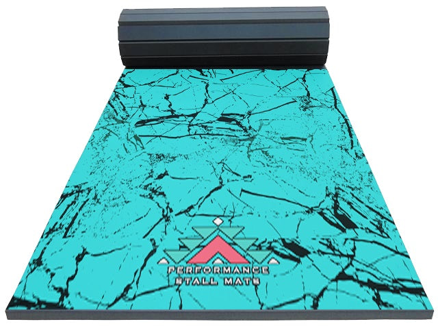 Pre order -Portable Stall Mat Turquoise Stone Design 5x10