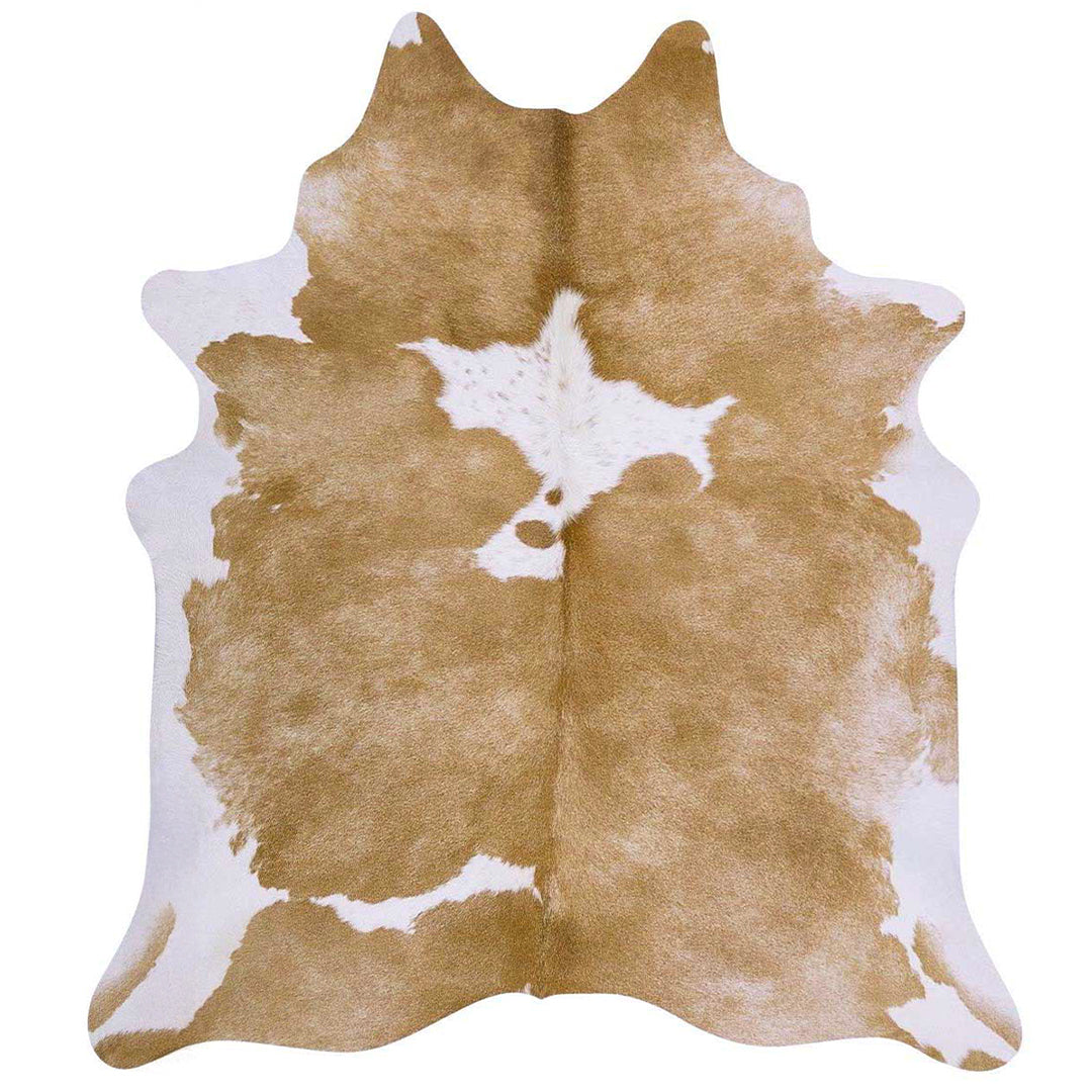 Palomino and White Brazilian Cowhide Rug: XL