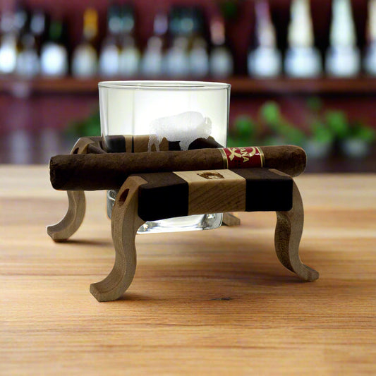 Whiskey Pig® - Square Rocks Flight with Cigar Rest