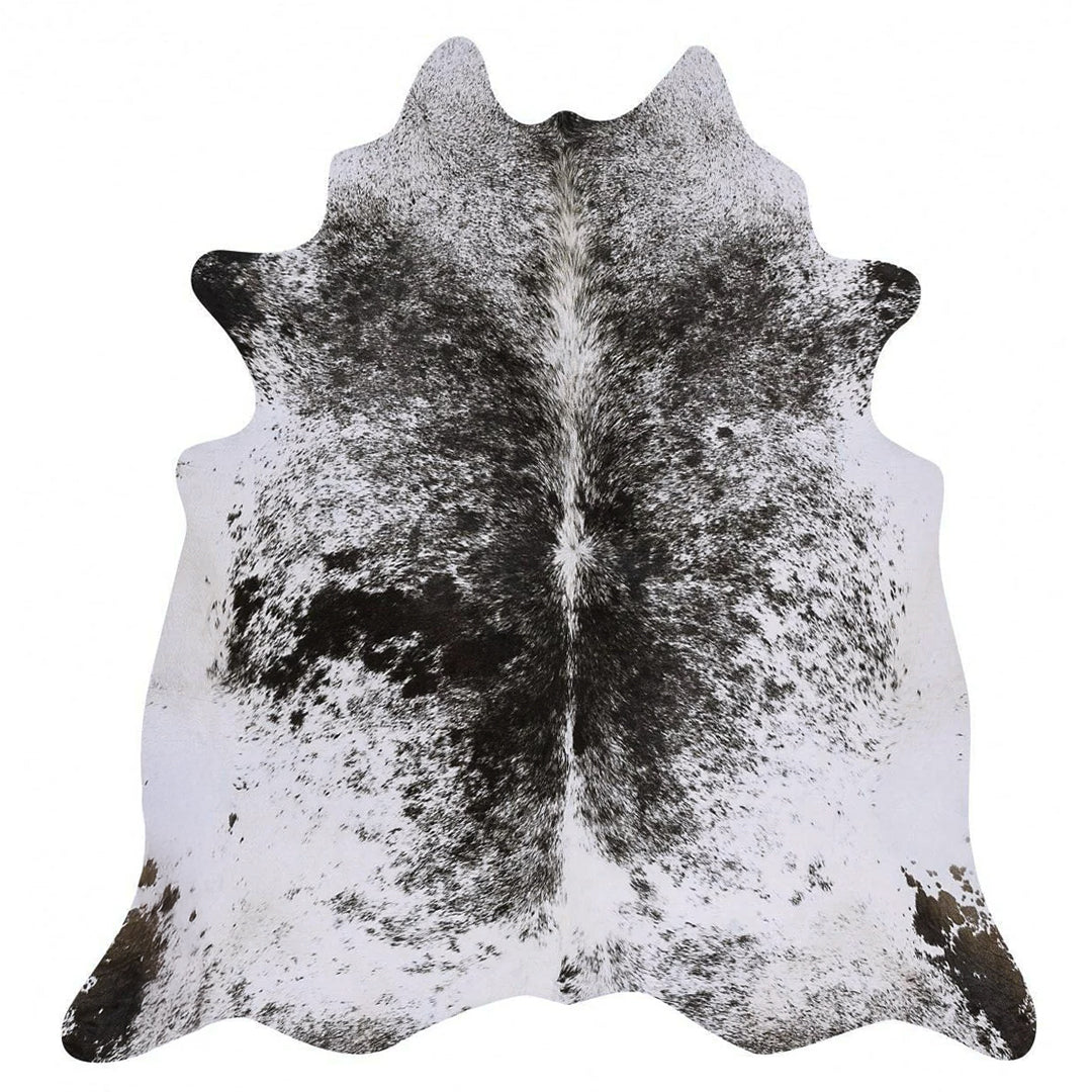 Salt and Pepper Black Brazilian Cowhide Rug: XXL