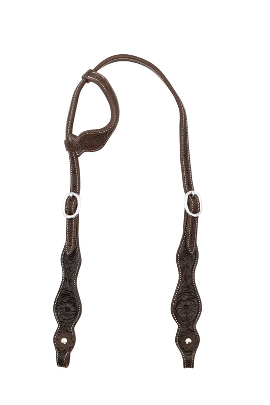 Tifton One Ear Headstall With Floral Tooling
