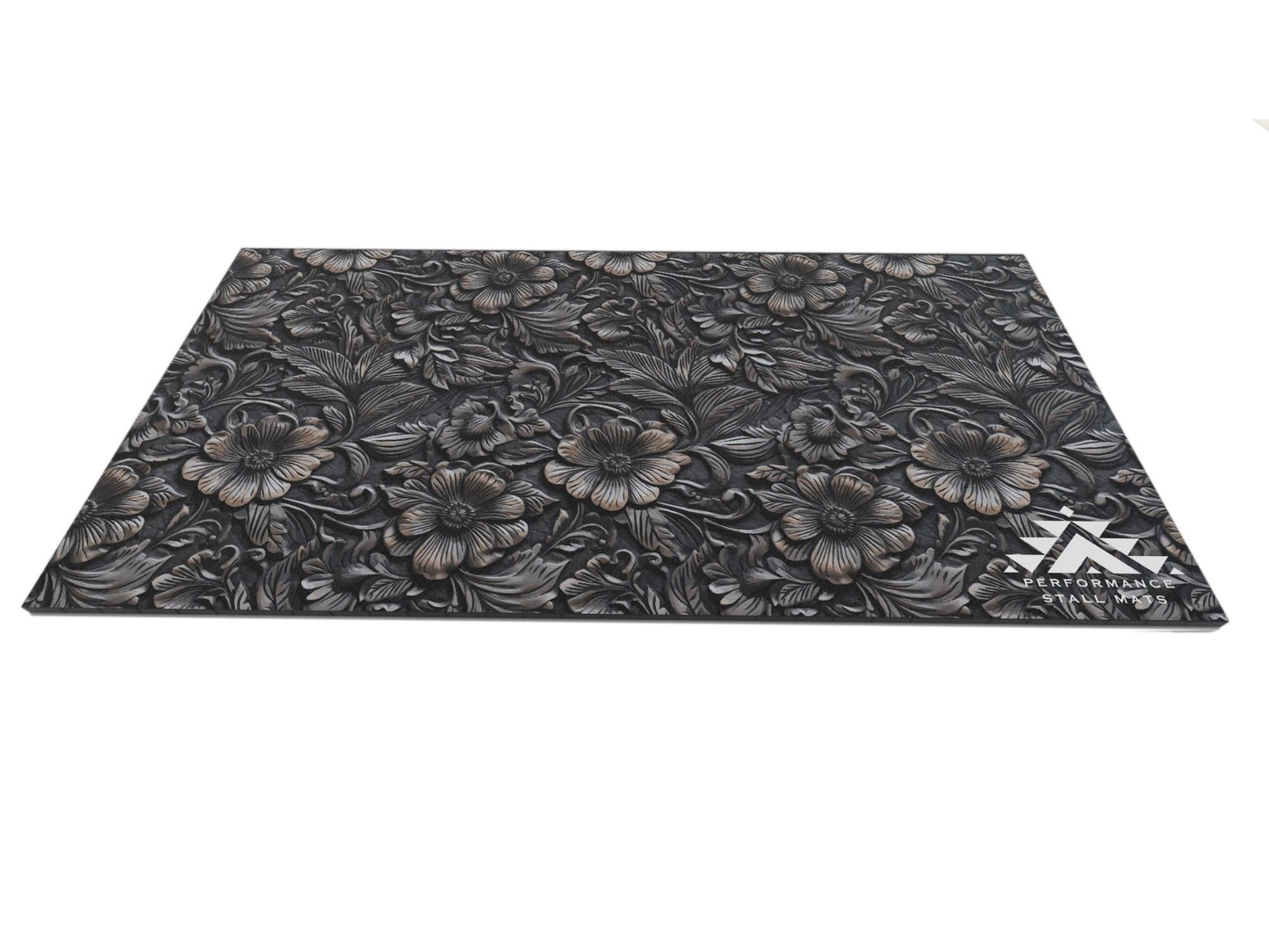 Portable Stall Mat Leather Tooled Design 5x10