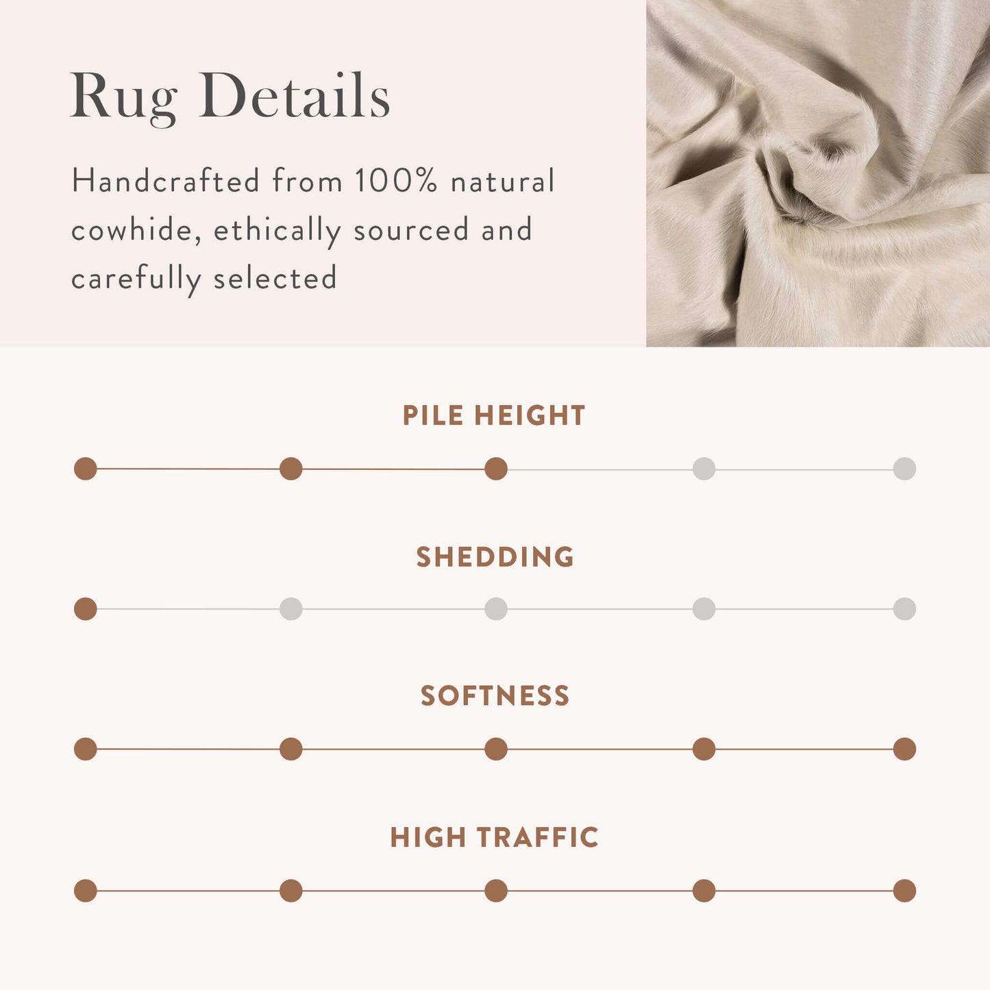 White Brazilian Cowhide Rug: LARGE