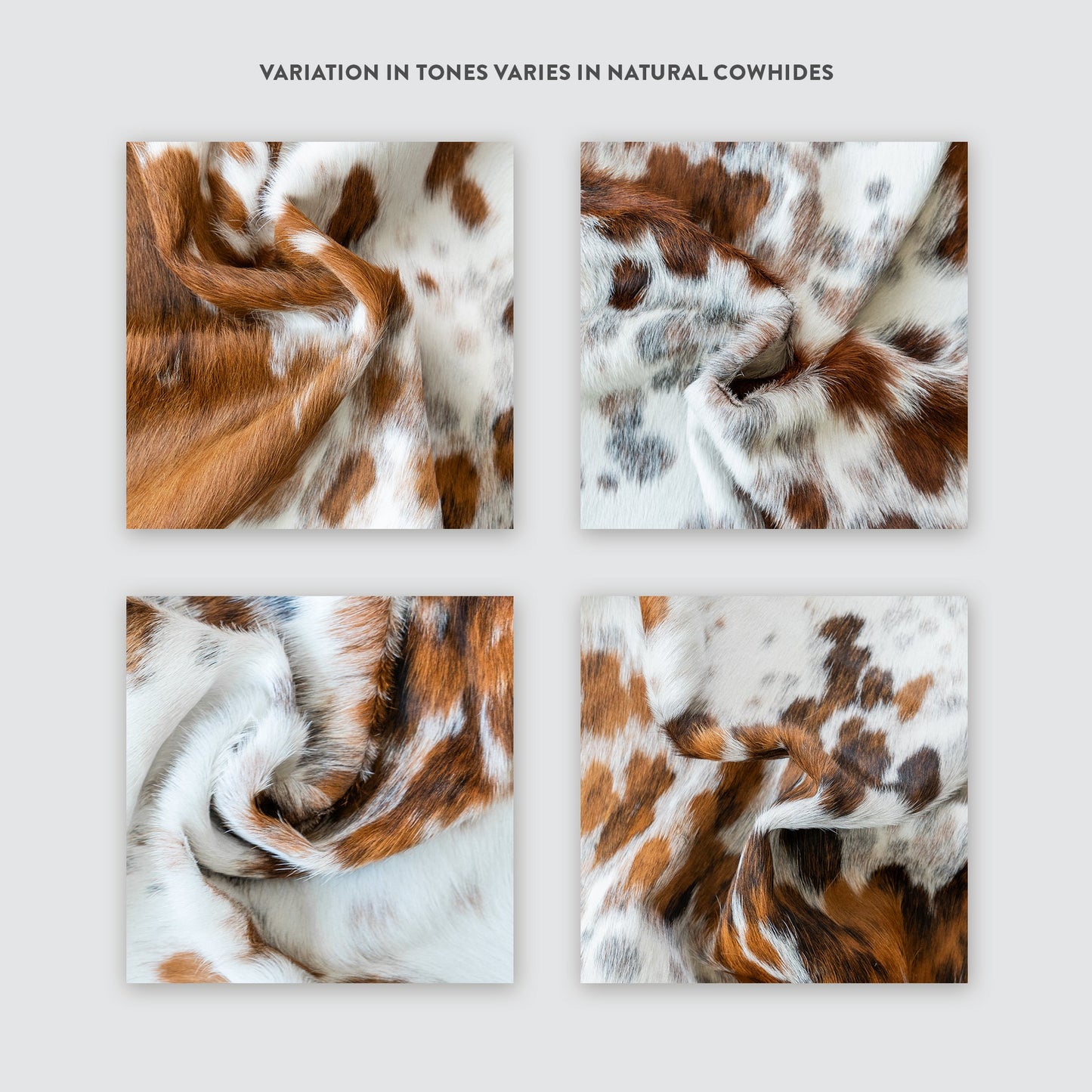 White Tricolor Cowhide Rug