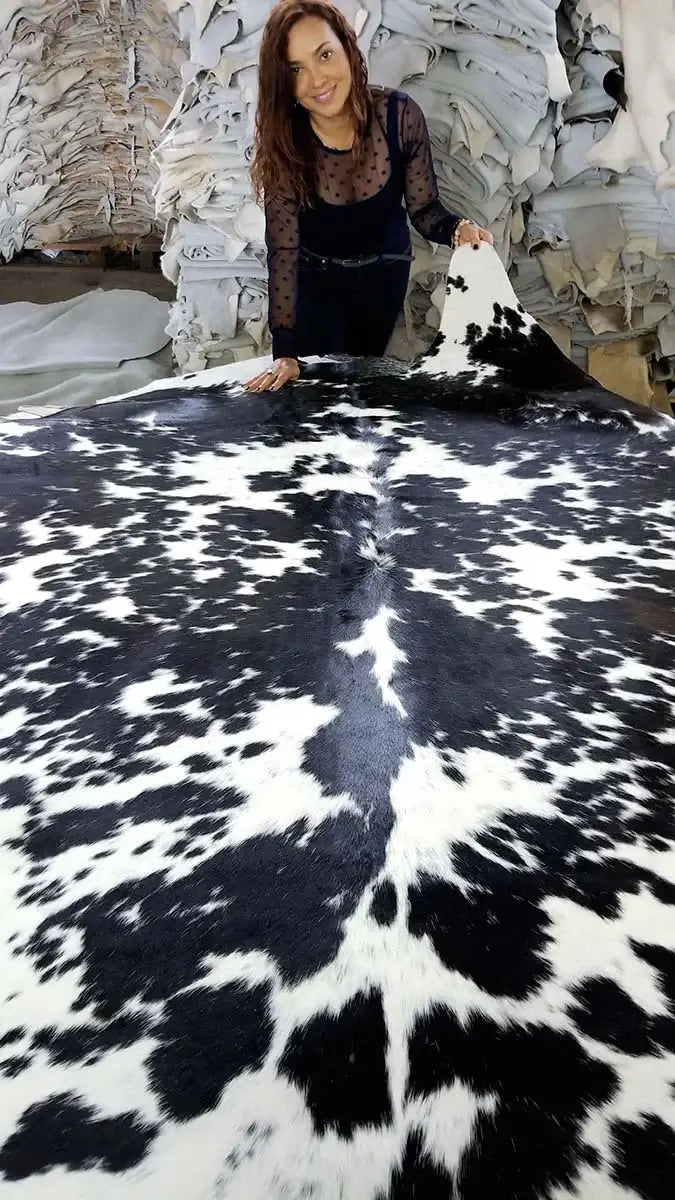Salt and Pepper Black Brazilian Cowhide Rug: XXL