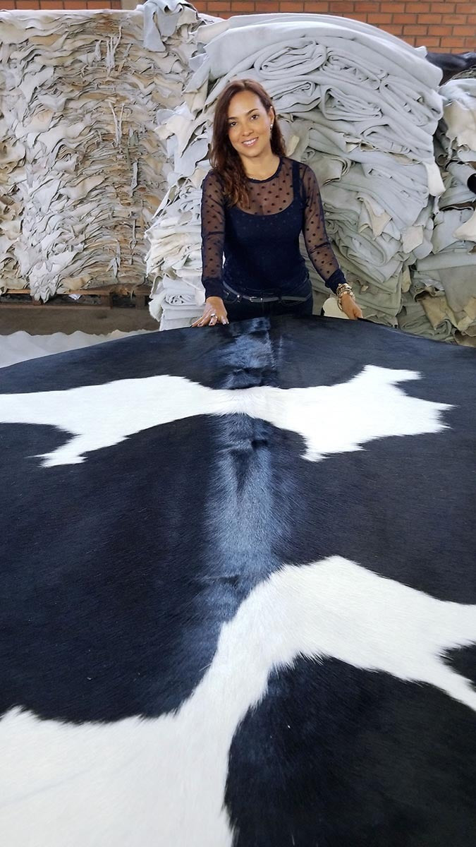 Black and White Brazilian Cowhide Rug: LARGE